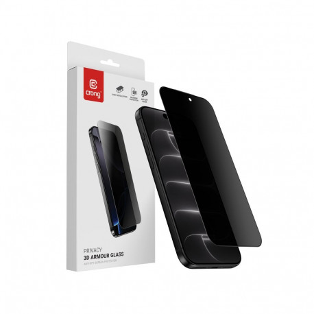 Crong Privacy 3D Armour Glass - Hartowane szkło prywatyzujące iPhone 18 Pro