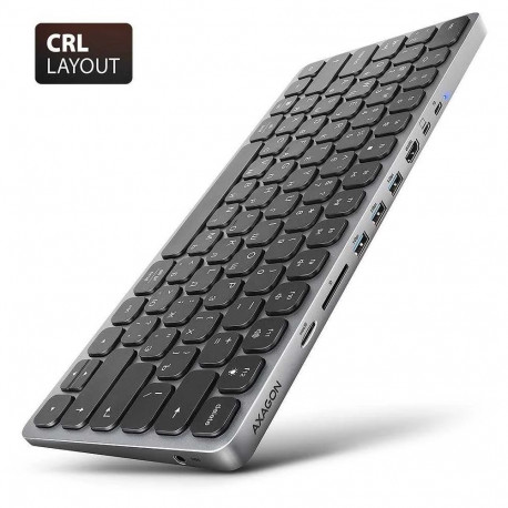 Axagon HMC-KB-CRL  USB 5Gbps hub w. keyboard  HDMI 4K/60Hz  3x USB-A  SD/mSD  audio  PD100  Cyrillic