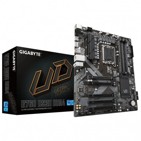 GIGABYTE emaplaat B760 DS3H DDR4 Intel Core'i 14. põlvkonna protsessorite tugi 18+2+1-faasiline digi