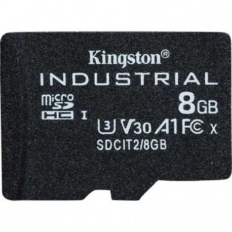 Kingston Technology microSDHC-mälukaart 8GB Industrial C10 A1 pSLC, üksikpakend ilma adapterita