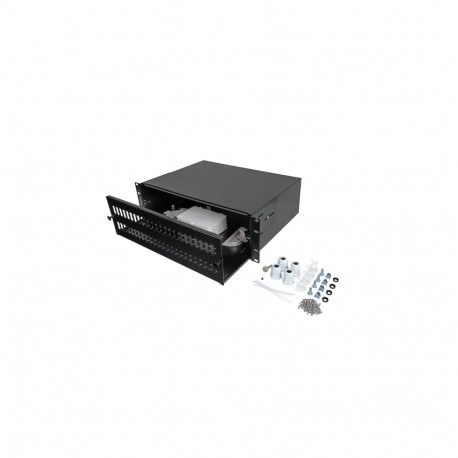 RACKMOUNT 19" 3U FIBER PATCH PANEL LANBERG 48XSC DUPLEX / 48XLC QUAD BLACK + ACCESSORIES