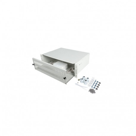 RACKMOUNT 19" 3U FIBER PATCH PANEL LANBERG 48XSC DUPLEX / 48XLC QUAD GREY + ACCESSORIES