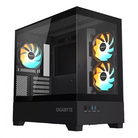 GIGABYTE C201 PANORAMIC PC Case - Mid Tower  m-ATX  360mm radiator support  3 Pre-installed Fans  US
