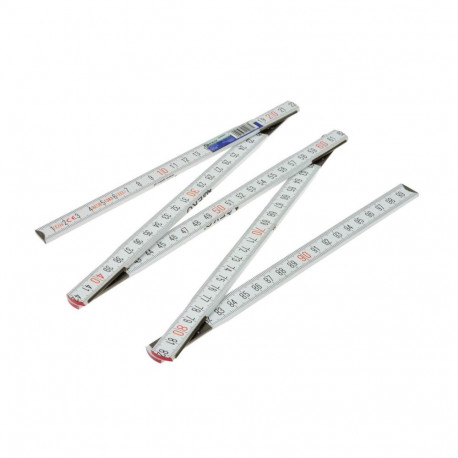 Geko puust kokkuvolditav joonlaud G29051, 1 m, 16 mm, 5 sektsiooni, valge, cm/mm, III klass