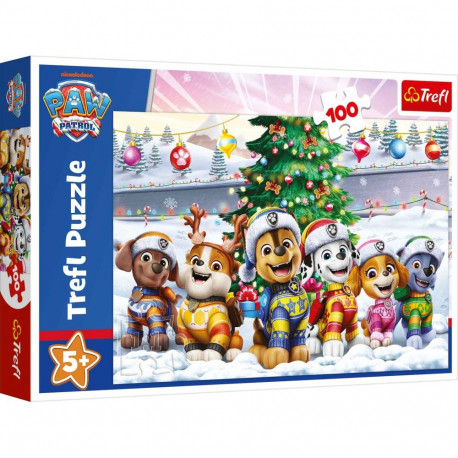 TREFL PAW PATROL Pusle Käpapatrulli jõulud, 100 osa