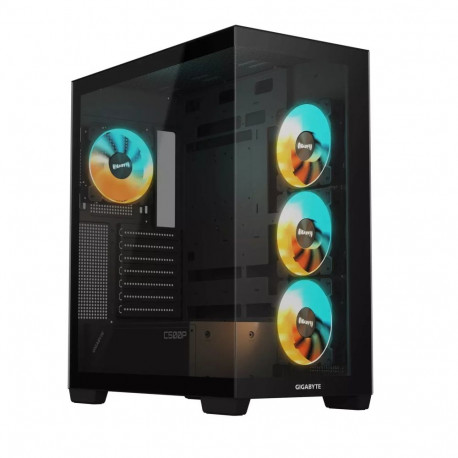 GIGABYTE tornkorpus C500 Panoramic Stealth 2× karastatud klaasiga, must