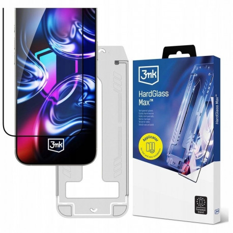 3MK karastatud kaitseklaas HardGlass Max Apple iPhone 17 Pro jaoks, paigaldajaga