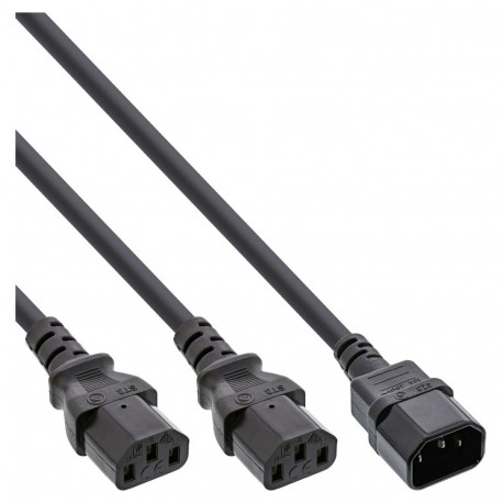 "INLINE Netz-Y-Kabel Kaltgeraete 1x C14 auf 2x C13 1m"