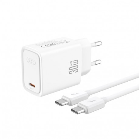 XO wall charger CE53 PD 30W 1x USB-C white + USB-C - USB-C cable