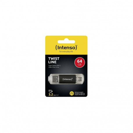 Intenso Pendrive 64GB Twist Line USB 3.2 / Type-C, Black EU (3539490)