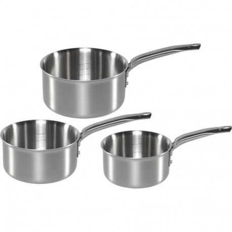 De Buyer Alchimy Stainl. Steel Handled Saucepan Set, 3-pc