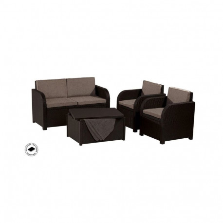 Aiamööblikomplekt Modena Set laua/hoiukastiga 8711245142005, pruun