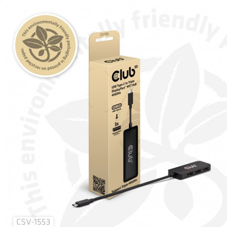 CLUB3D USB-C® to Triple DisplayPort™ 4K60Hz