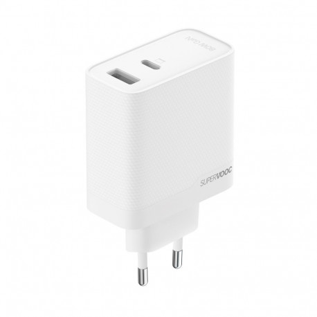 Oppo Oppo VCB8OAEH 80W USB-A + USB-C Wall Charger - White