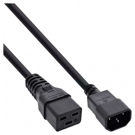 "INLINE Netz Adapterkabel IEC-60320 C14 zu C19 3x 1,5mm2 max. 10A schwarz 2m"