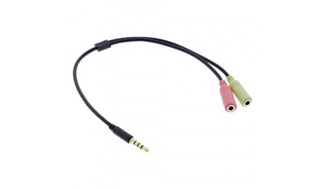 Peakomplekti adapterkaabel 3.5mm pistik 2x3.5mm pesasse 2m, must