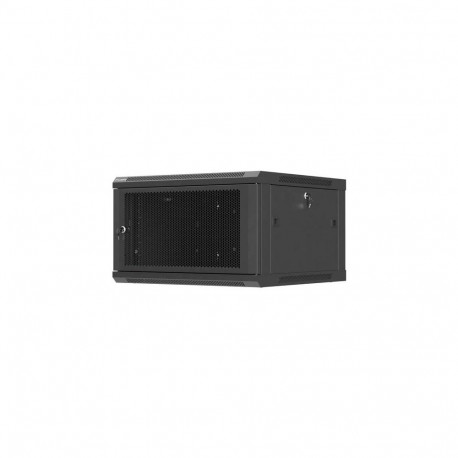 LANBERG seinale paigaldatav rack-kapp 19" 6U 600X600, must, perforeeritud uksega (lamppakendis)