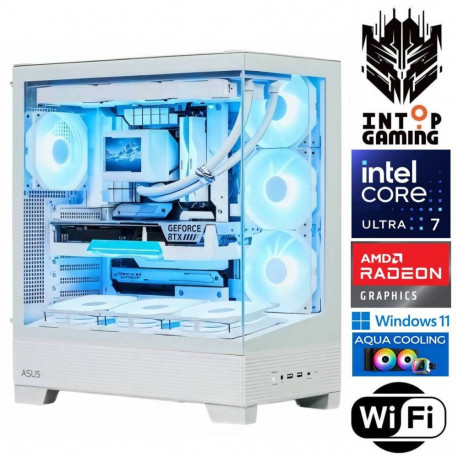 INTOP AQUA Ultra 7 270K Plus 32GB DDR5 1TB SSD M.2 NVME RX9060XT 16GB WiFi WIN11Pro