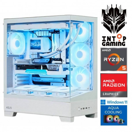 INTOP AQUA Ryzen 5 7500X3D 16GB DDR5 1TB SSD M.2 NVME RX9060XT 16GB WIN11