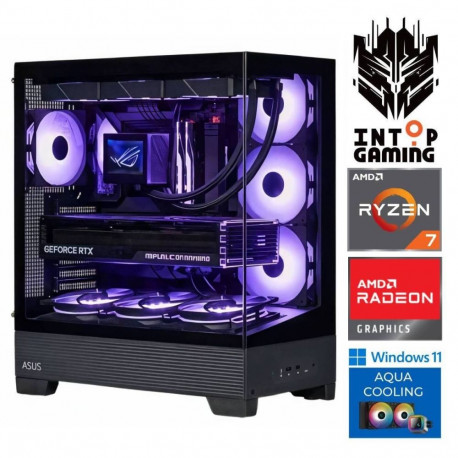 INTOP AQUA Ryzen 7 8700F 16GB DDR5 1TB SSD M.2 NVME+2TB RX9060XT 16GB WIN11Pro