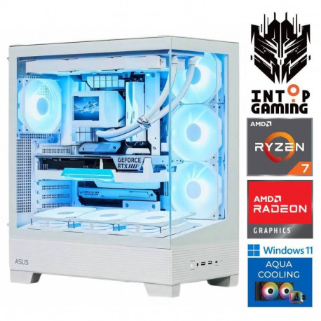 INTOP AQUA Ryzen 7 8700F 16GB DDR5 1TB SSD M.2 NVME+2TB RX9060XT 16GB WIN11Pro