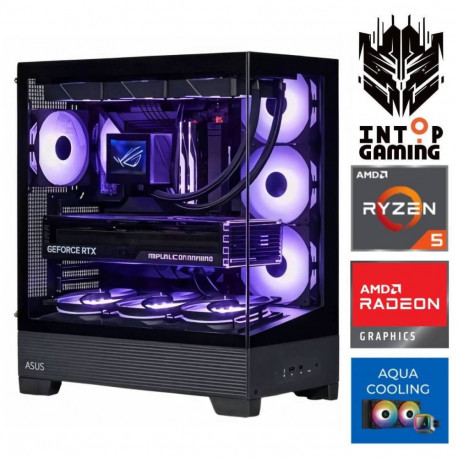 INTOP AQUA Ryzen 5 7500X3D 16GB DDR5 1TB SSD M.2 NVME+2TB RX9060XT 16GB no-OS