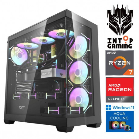 INTOP AQUA Ryzen 7 8700F 64GB DDR5 1TB SSD M.2 NVME RX9060XT 16GB WIN11