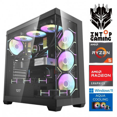 INTOP AQUA Ryzen 5 7500X3D 16GB DDR5 1TB SSD M.2 NVME+2TB RX9060XT 16GB WIN11Pro
