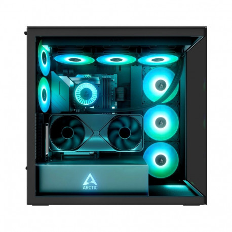 ARCTIC Xtender VG Mirrow Black Design  Tower case black  Tempered Glass x 2 (mirrored)