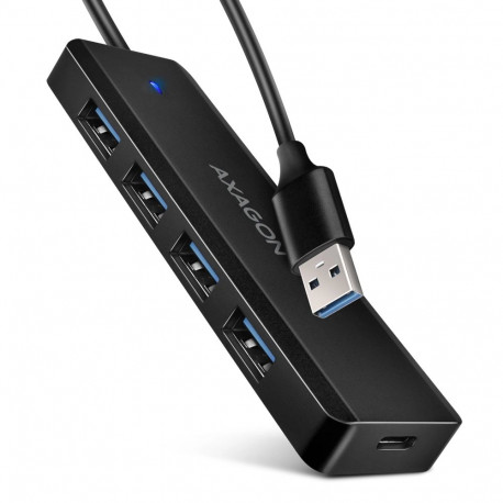 Axagon HUE-C1A interface hub USB 3.2 Gen 1 (3.1 Gen 1) Type-A 5000 Mbit/s Black