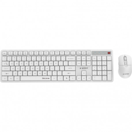 Gembird klaviatuuri ja hiire komplekt Silent key Pro Business juhtmevaba US, valge