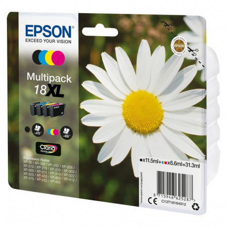 Epson C13T18164022 470 lehekülge 450 lehekülge, must, tsüaan, magenta, kollane
