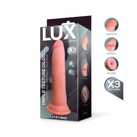 Otto dildo kolmekordse tekstuuriga 8" TPE CL,22, nahavärvi