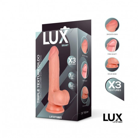 Brant Triple Texture Dildo w/Balls 7,6" Skin Cl,12