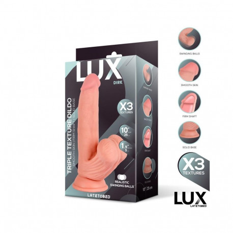 Dirk kolme tekstuuriga dildo kiikuvate kuulidega 10" Cl,10