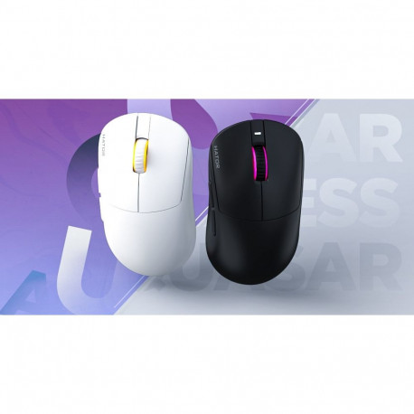 HATOR Quasar 3 Wireless Gaming Mouse, 2.4 GHz + Bluetooth + USB, Optical Yellow 100M Switches, PixAr