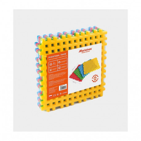Marioinex 901076 Waffle Blocks Base  4 Pieces  Multi-Colour