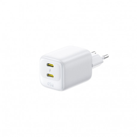 Seinakontaktiga kiirlaadija EnerFill FE22 45 W, 2xUSB-C, QC, PD, koos 1 m pikkuse USB-C-kaabliga, va