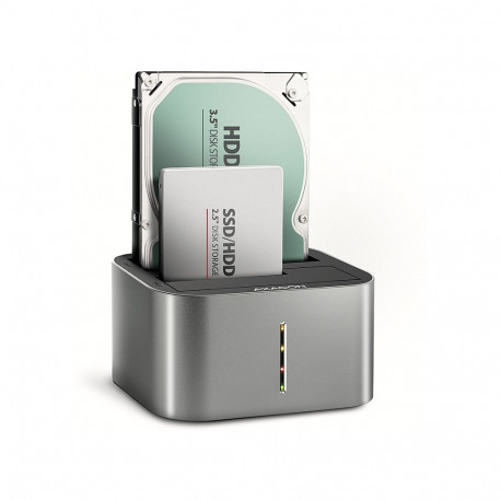 "AXAGON ADSA-DC USB3.2 Gen1 - 2x SATA 6G CLONE DUAL HDD Dock Station ASMedia"