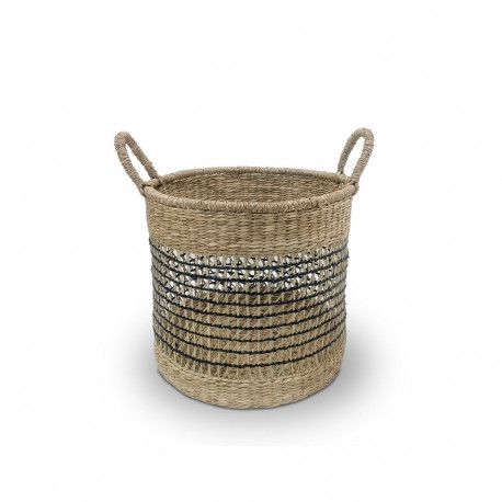 BASKET WITH HANDLES 35X35X32CM SEAGRASS