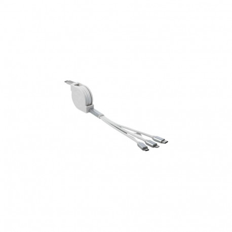DeLOCK USB Type-C™ 3 in 1 Retractable Charging Cable for Lightning™ / Micro USB / USB Type-C™ white