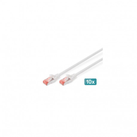 Digitus CAT 6 S/FTP Patch Cables, 1 m, White, 10-Pack