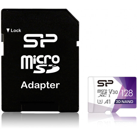 Silicon Power mälukaart microSDXC 128GB Superior Pro V30 + adapter (avatud pakend)