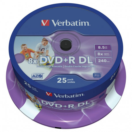Verbatim DVD+R Double Layer 25 tk spindel, prinditav