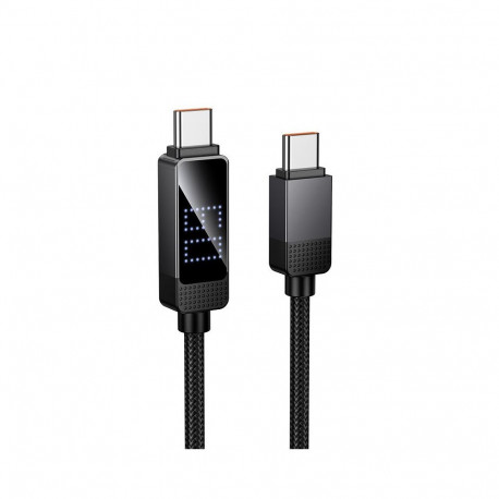 Cable USB C to USB C Hoco 3A 60W with Dpot Matrix LCD 1 m U154 black