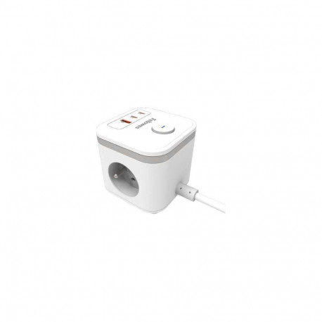 Fellowes Power Cube 2m 3 AC-pistikupesaga siseruumides kasutamiseks, valge