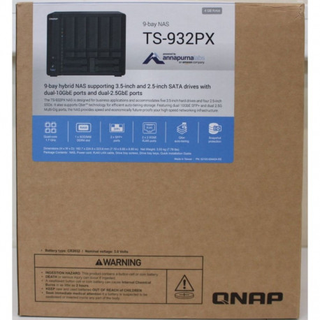 QNAP SALE OUT. | 9-Bay QTS NAS | TS-932PX-4G | Up to 9 HDD/SSD Hot-Swap | AnnapurnaLabs Alpine | AL3
