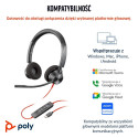 POLY stereo-peakomplekt 3320 Microsoft Teamsi sertifikaadiga USB-C, USB-C/A-adapter, must