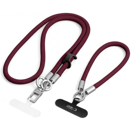 Tech-Protect telefonipael Rope Crossbody & Wrist C10S, burgundy