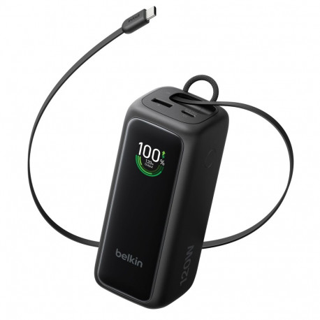 Belkin akupank PB Display PD120W 22000mAh sissetõmmatava kaabliga, must